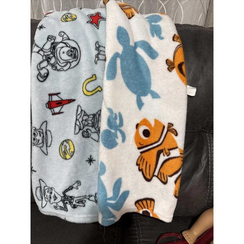 Vintage Disney Baby Toy Story & Finding Nemo Blanket Baby Toddler
